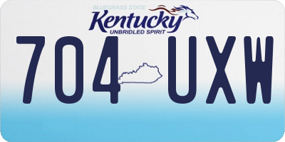 KY license plate 704UXW
