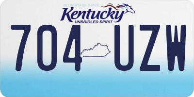 KY license plate 704UZW