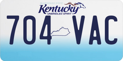 KY license plate 704VAC