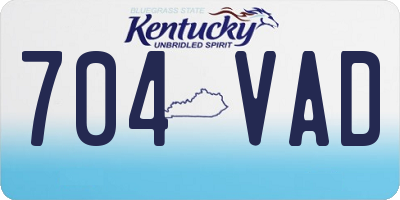 KY license plate 704VAD