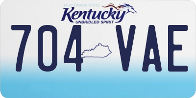 KY license plate 704VAE