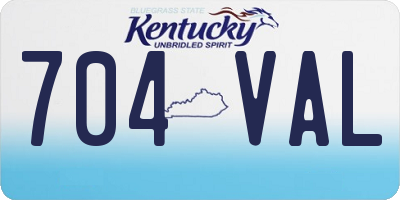 KY license plate 704VAL