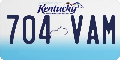 KY license plate 704VAM