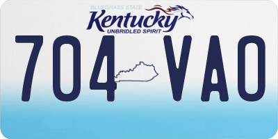 KY license plate 704VAO