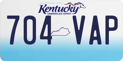 KY license plate 704VAP