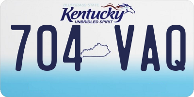 KY license plate 704VAQ