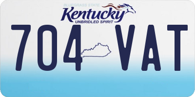 KY license plate 704VAT