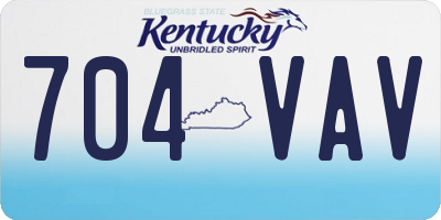 KY license plate 704VAV