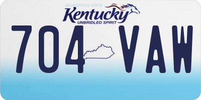 KY license plate 704VAW
