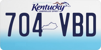 KY license plate 704VBD
