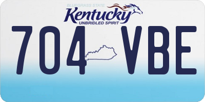 KY license plate 704VBE
