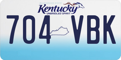 KY license plate 704VBK