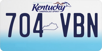 KY license plate 704VBN