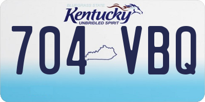 KY license plate 704VBQ