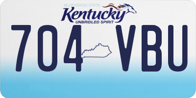 KY license plate 704VBU