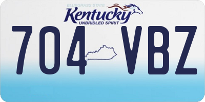 KY license plate 704VBZ