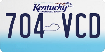 KY license plate 704VCD
