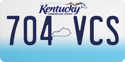 KY license plate 704VCS