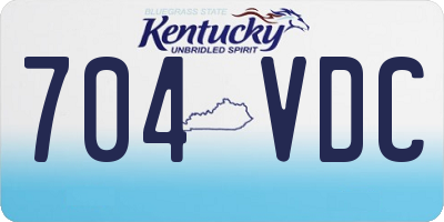 KY license plate 704VDC