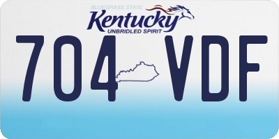 KY license plate 704VDF
