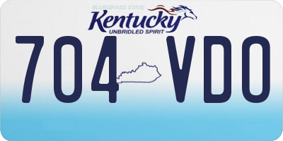 KY license plate 704VDO
