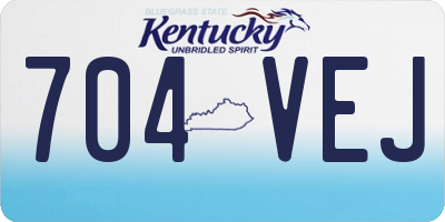 KY license plate 704VEJ