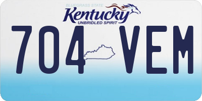 KY license plate 704VEM