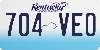 KY license plate 704VEO