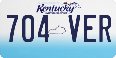 KY license plate 704VER