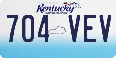 KY license plate 704VEV