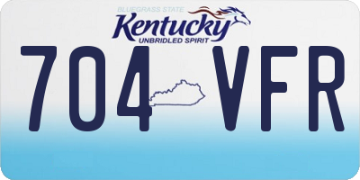 KY license plate 704VFR