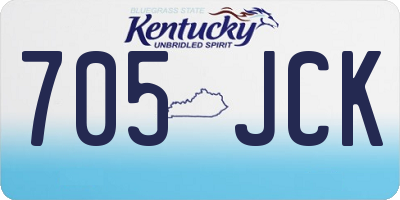 KY license plate 705JCK