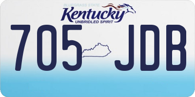 KY license plate 705JDB