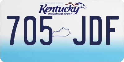 KY license plate 705JDF
