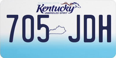 KY license plate 705JDH