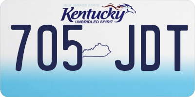 KY license plate 705JDT