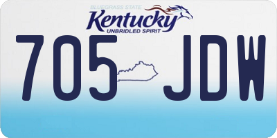 KY license plate 705JDW