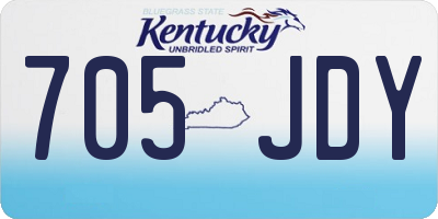 KY license plate 705JDY