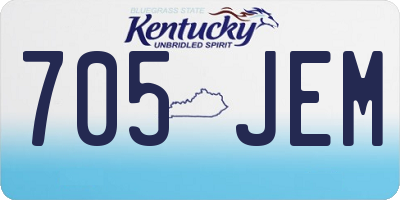 KY license plate 705JEM