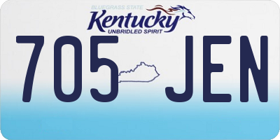 KY license plate 705JEN