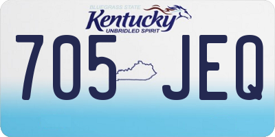KY license plate 705JEQ