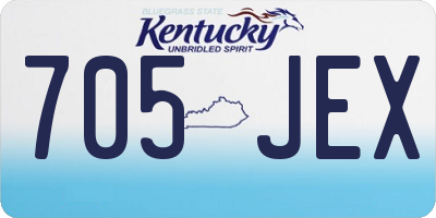 KY license plate 705JEX