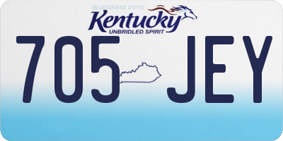 KY license plate 705JEY