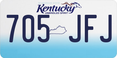 KY license plate 705JFJ