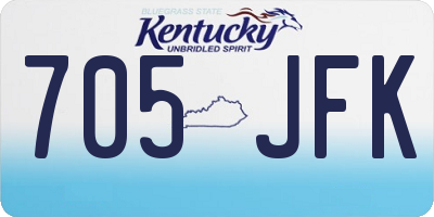 KY license plate 705JFK