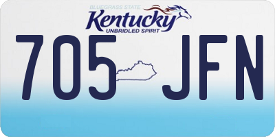 KY license plate 705JFN