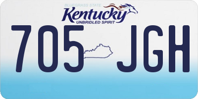 KY license plate 705JGH