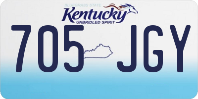 KY license plate 705JGY