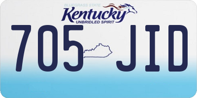 KY license plate 705JID