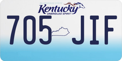 KY license plate 705JIF